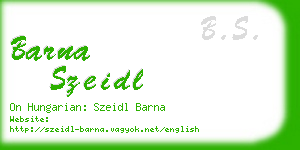 barna szeidl business card